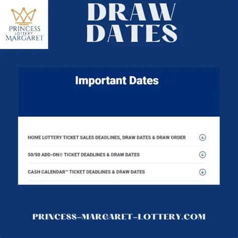 princess margaret lottery important dates|Important Dates .